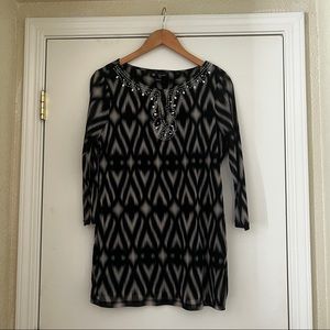 INC Beaded Ikat Tunic